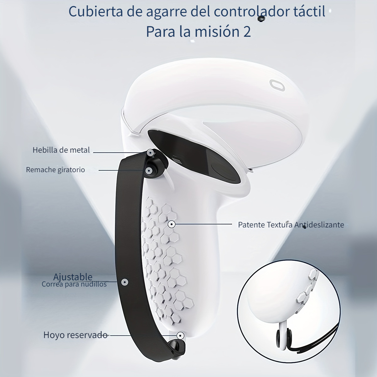 Funda de agarre para controlador mejorada compatible con Meta Oculus Quest 2  silicona antideslizante con apertura de batería cuero ajustable para – Yaxa  Colombia