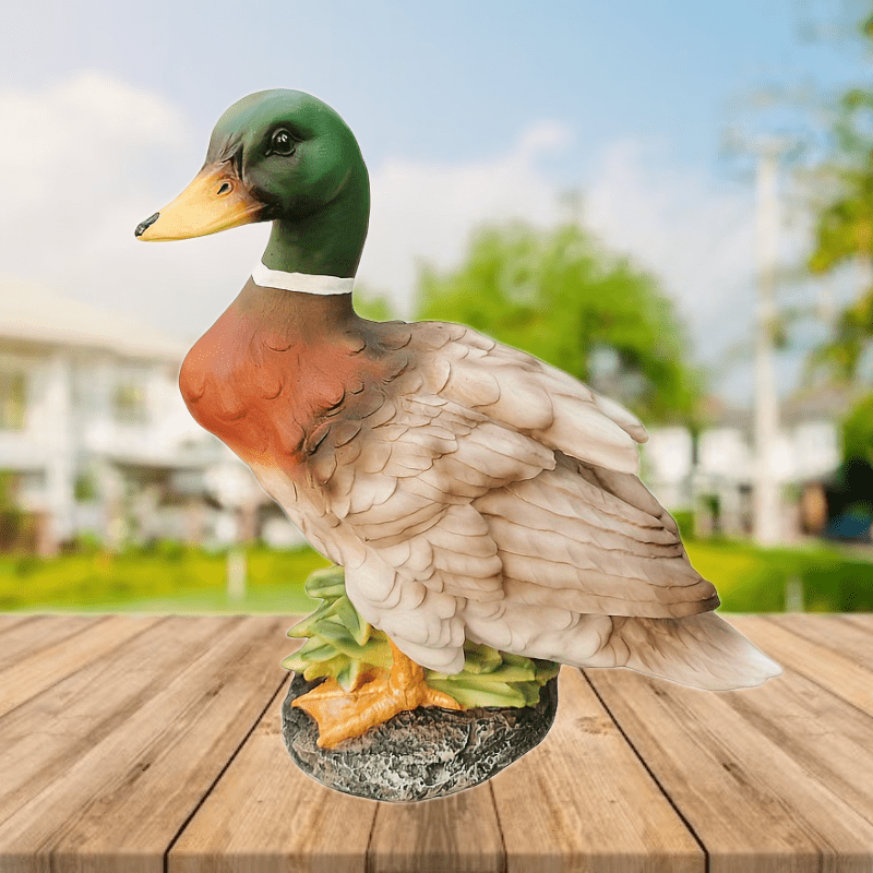 Cute Resin Duck Statue Middle Finger Little Duck Figurine Yard Art Decor