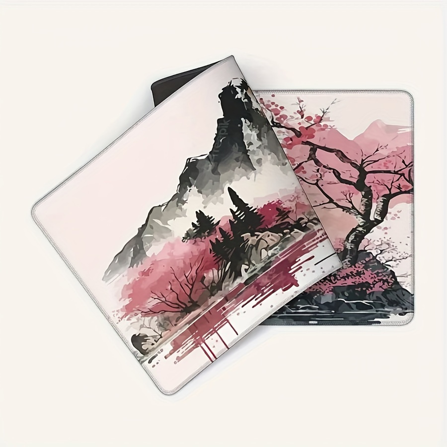 

1pc Watercolor Cherry Blossom Large Gaming Mouse Pad, Japanese Style Mouse Pad, 31.5 X 11.8 In, Large Desk Mat, Extended Keyboard Mouse Pad With Non-slip Base And Stitched Edge For Desk Home Office