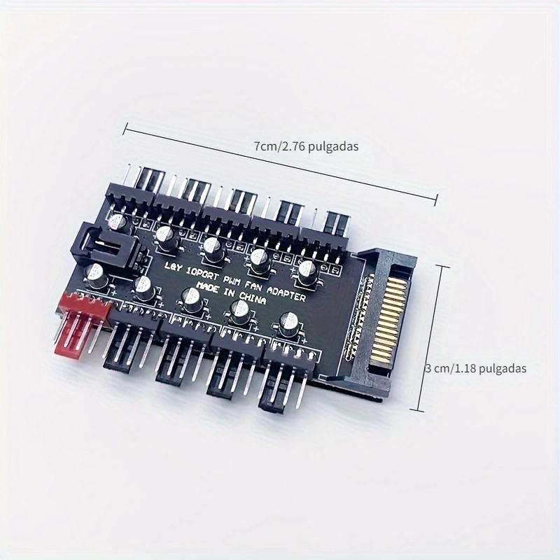 Controlador LED PWM y RGB PC concentrador de ventilador 10 puertos 12V 4  pines/3 pines refrigeración y 5V 3 pines