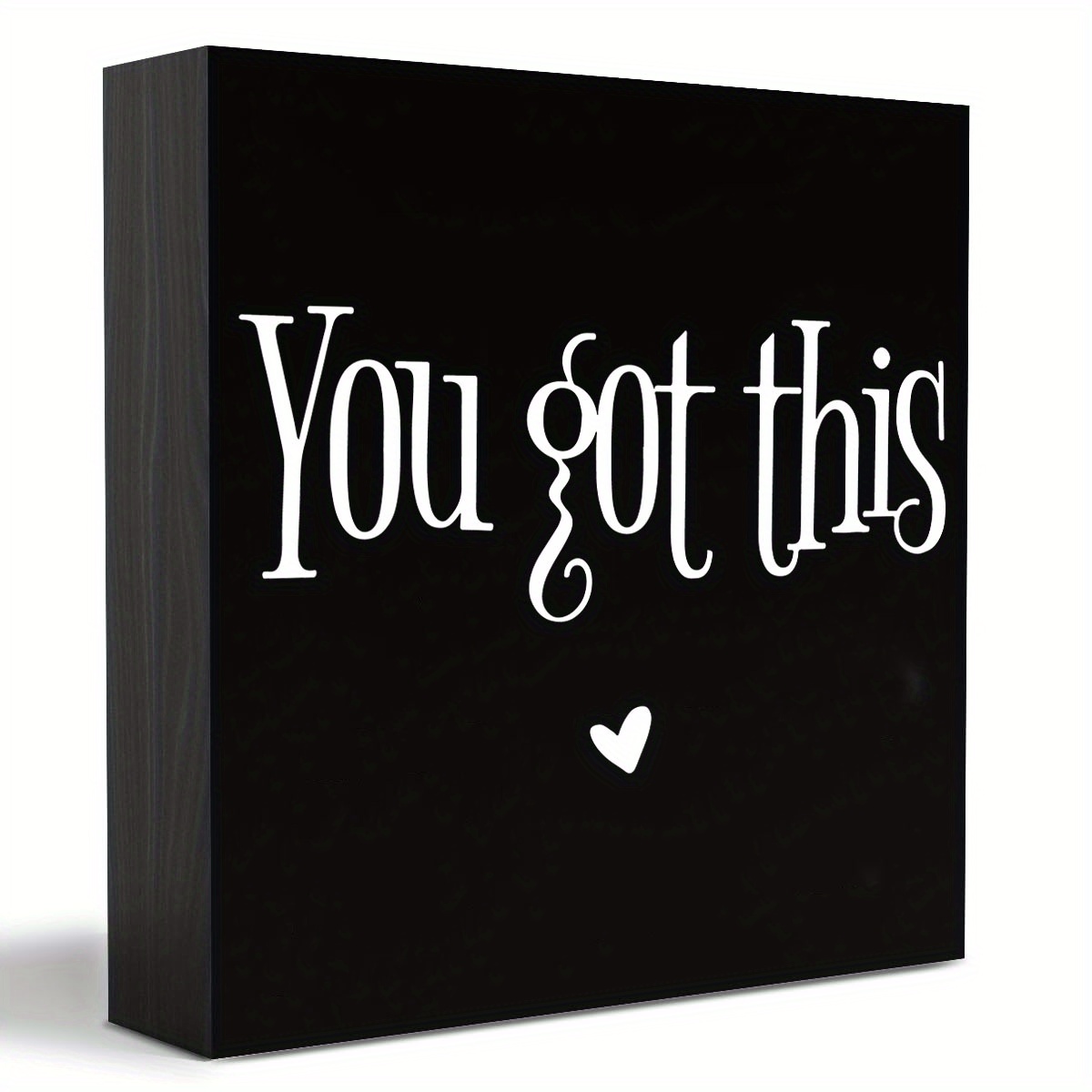 

1pc, You Got This Wood Box Sign Decor, Desk Sign, Inspirational Saying Wooden Box Block Sign For Home Office Shelf Table Decor Decorations