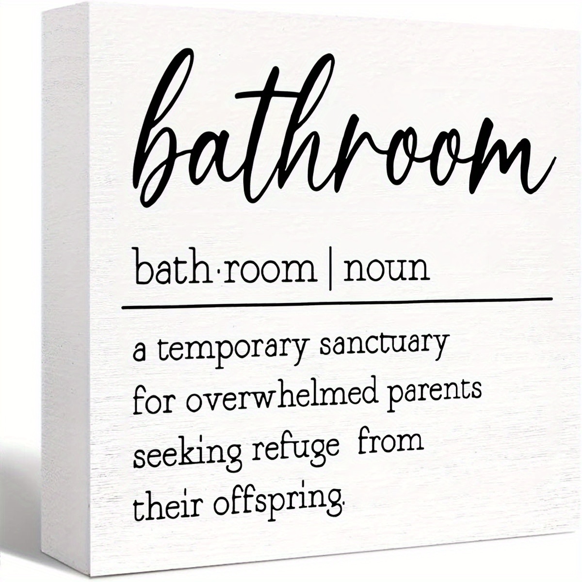 

1pc, Funny Bathroom Wood Sign, Bathroom Definition Sign, Wood Block Sign For Bathroom Shelf Toilet Restroom Home Tabletop Desk Decor, Farmhouse Bathroom Wooden Box Sign