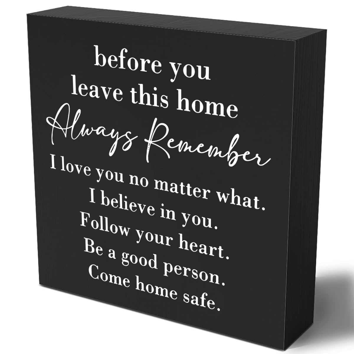 

1pc, Inspirational Home Farmhouse Decor Desk Decor Wooden Box Sign Always Remember You Are Braver Than You Think Rustic Black Wood Block Plaque Box Sign For Women Family Friends Shelf Table Decoration