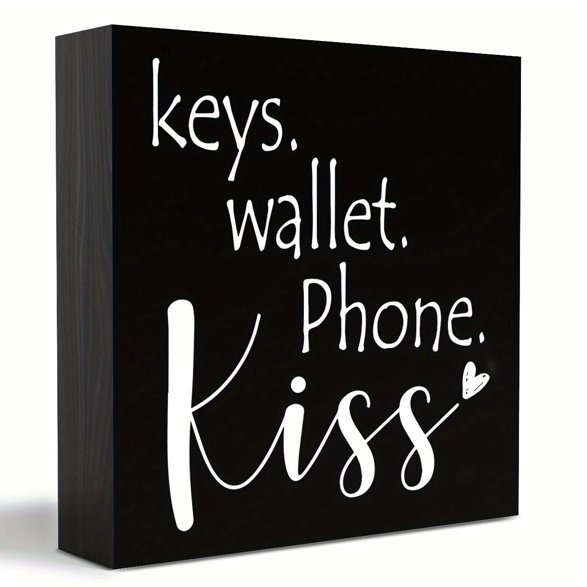 

1pc, Rustic Keys Wallet Phone Kiss Wood Box Sign Reminder Checklist Wooden Box Sign Farmhouse Home Front Door Desk Shelf Decor