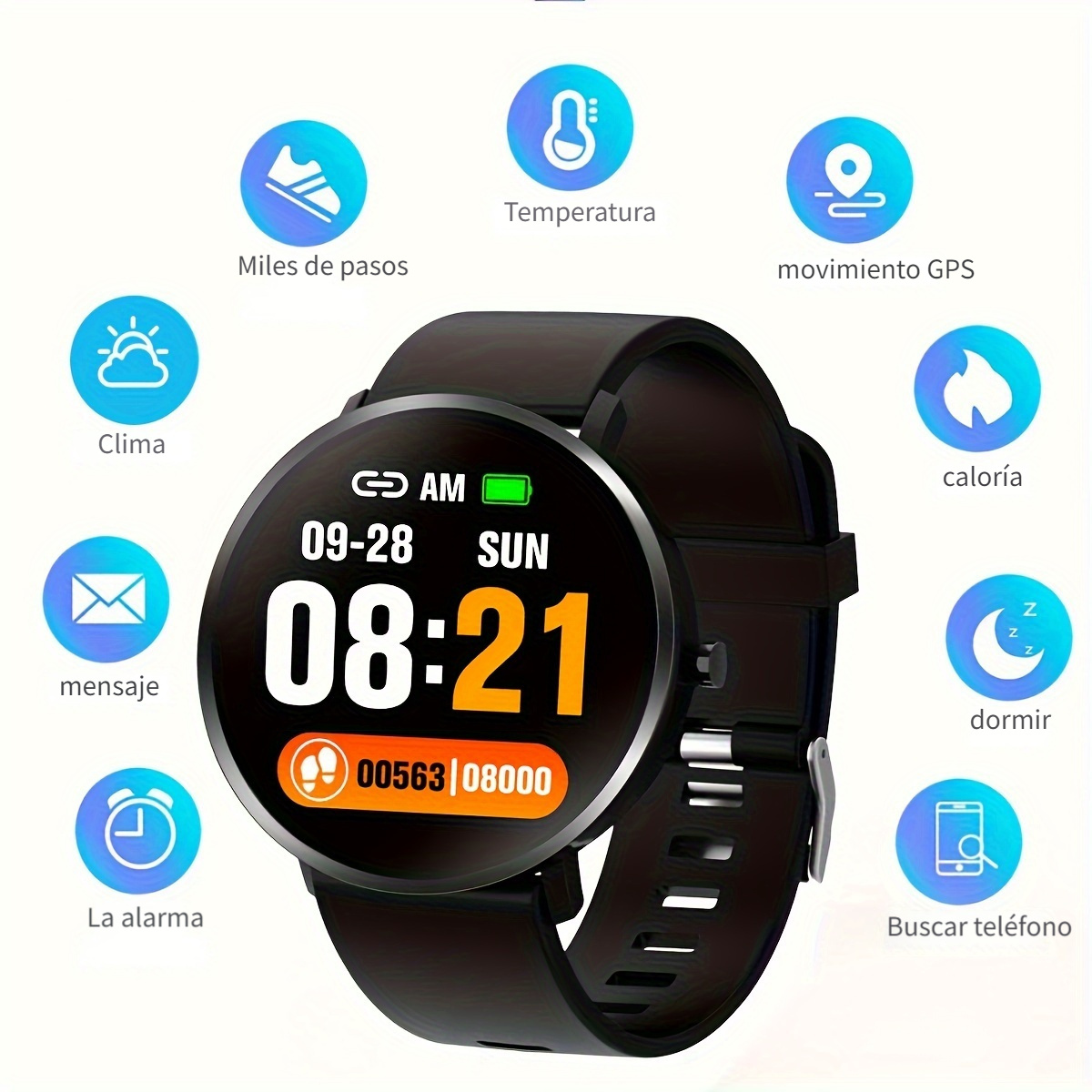 Relojes inteligentes para hombres, rastreador de actividad de fitness,  reloj inteligente táctico al aire libre, con llamada Bluetooth, presión