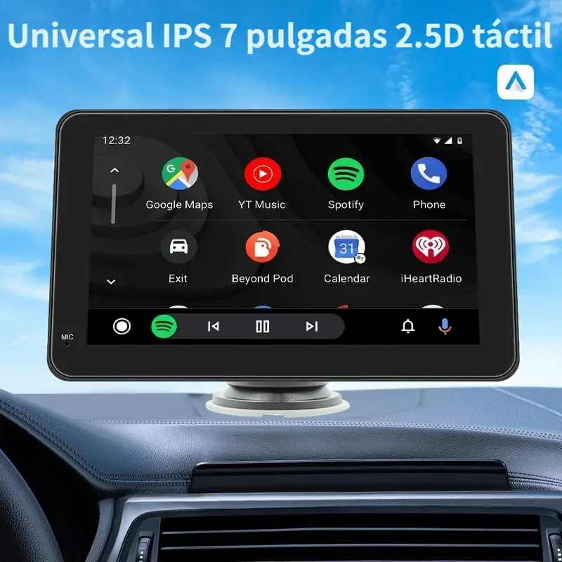 Estéreo para automóvil, pantalla táctil inalámbrica portátil IPS7 para  Android, reproductor multimedia automático automático, pantalla de  navegación