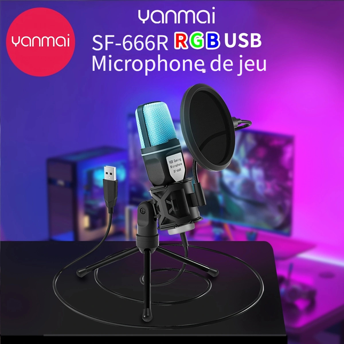 Microphone USB Micro PC À Condensateur Microphones De Jeu - Temu