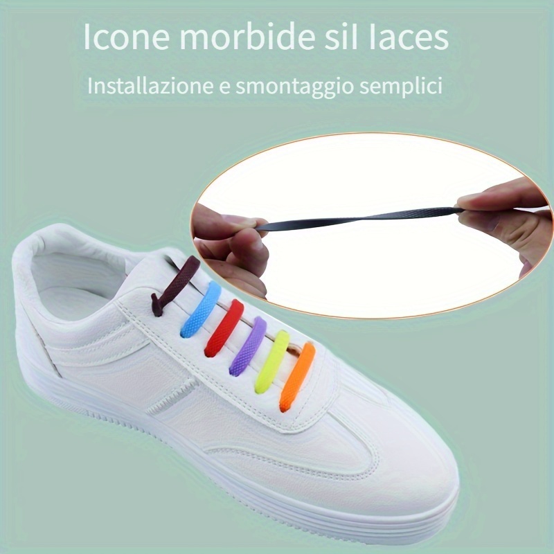 compra online lacci da scarpe stringhe elastiche in silicone mix