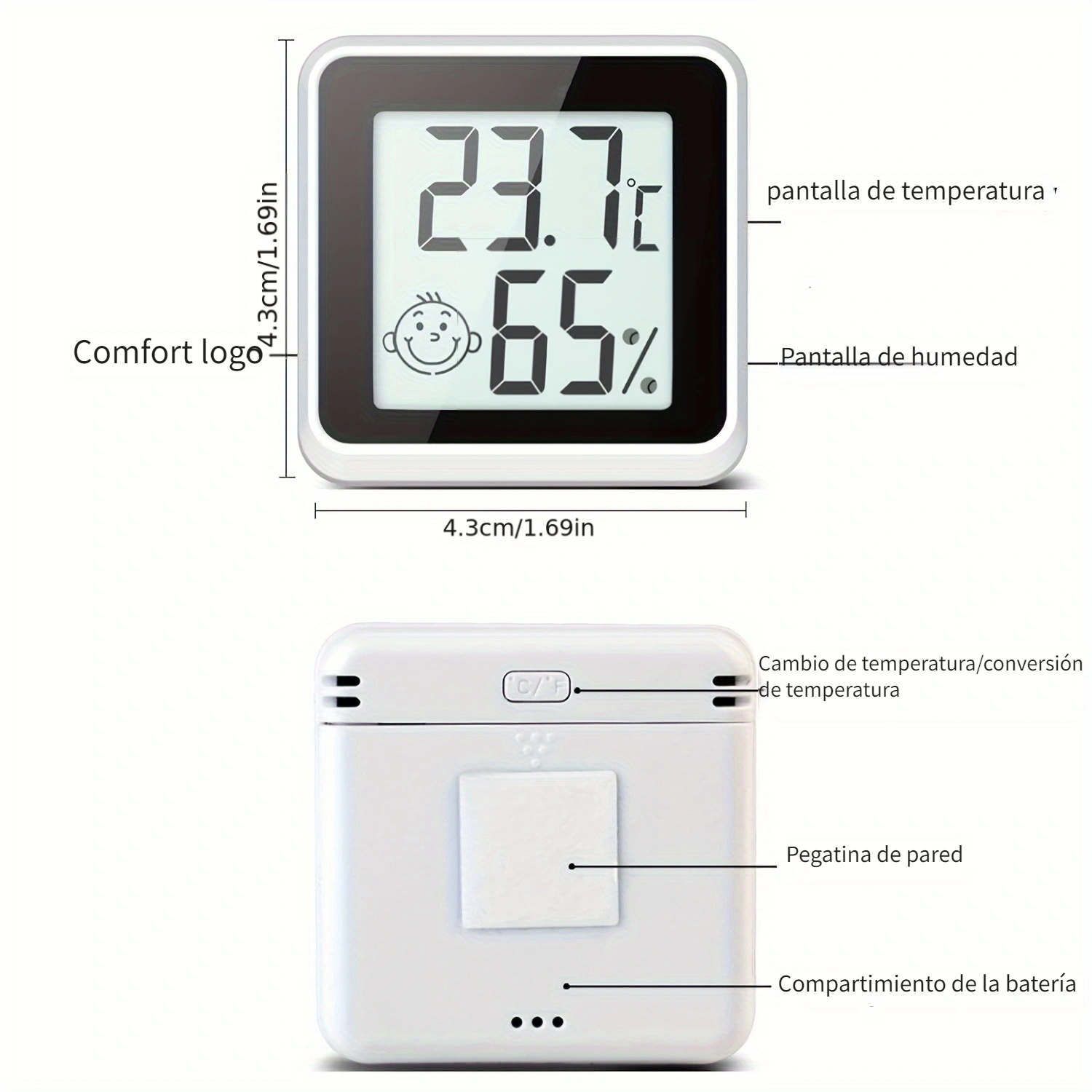 Medidor Temperatura Humedad Digital Lcd Goxawee Termómetro - Temu