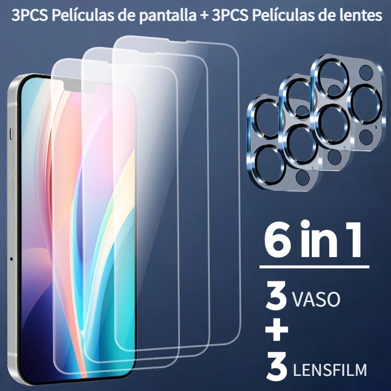 6 En 1) Iphone 15 / 15pro / 15plus / 15 Pro Max Vidrio - Temu Chile