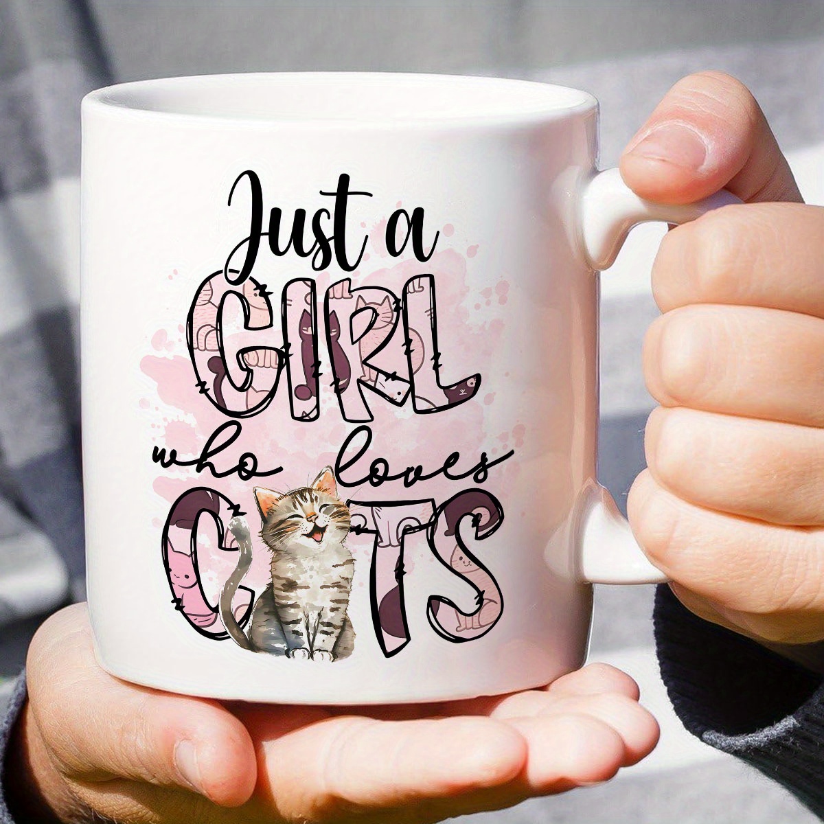 

1pc, Funny Coffee Mug, 11oz Ceramic Coffee Cups, Water Cups, Summer Winter Drinkware,the Best Choice For Home And Office,cat Lovers Gift