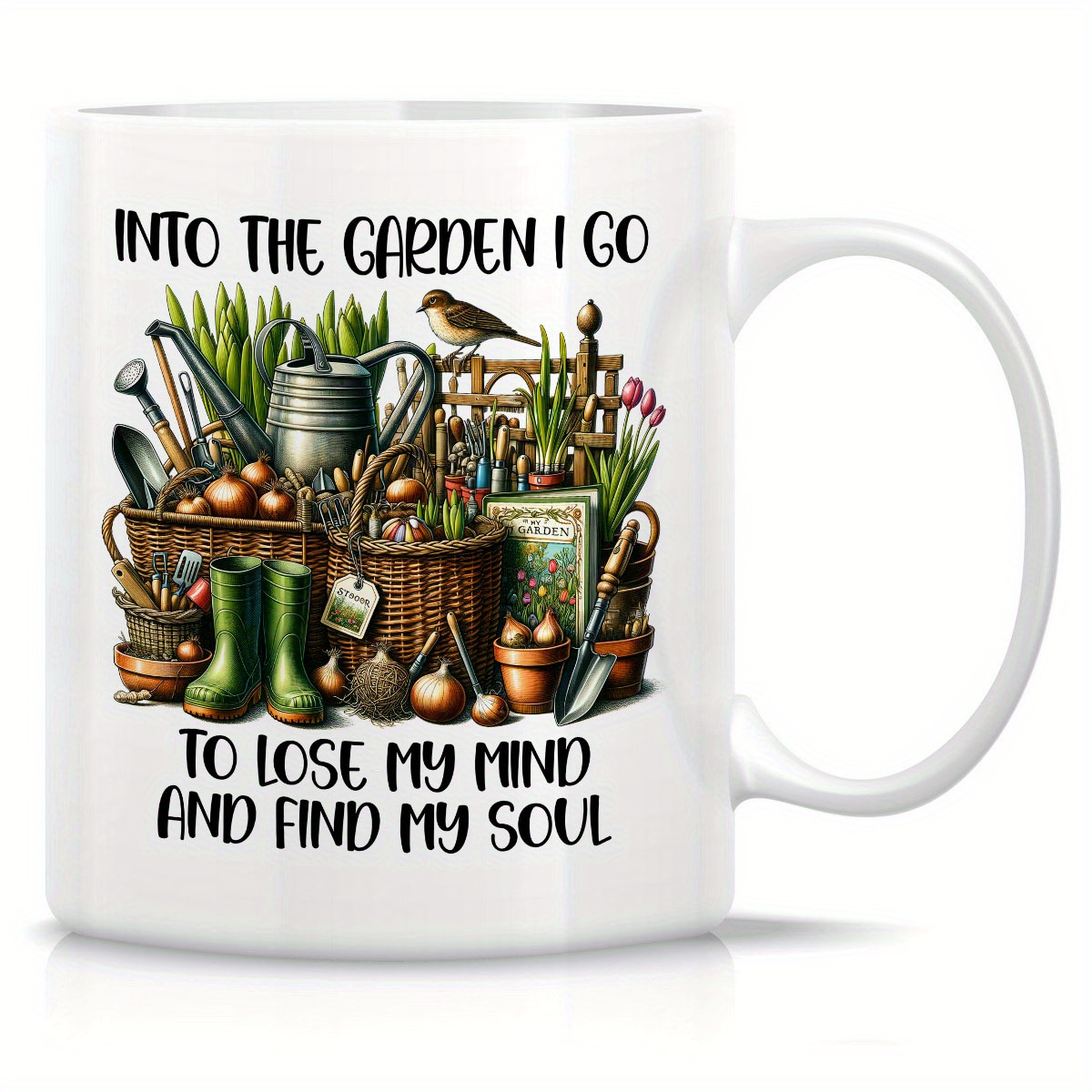 

1pc, Gardening Is My Therapy Mug Funny Coffee Mug Double Side Printed Coffee Mug - Gifts For Ts Merchandise - Novelty Coffee Mug, 11 Ounce Gifts For Friends, Coworkers, Siblings, Dad, Mom,daguhter