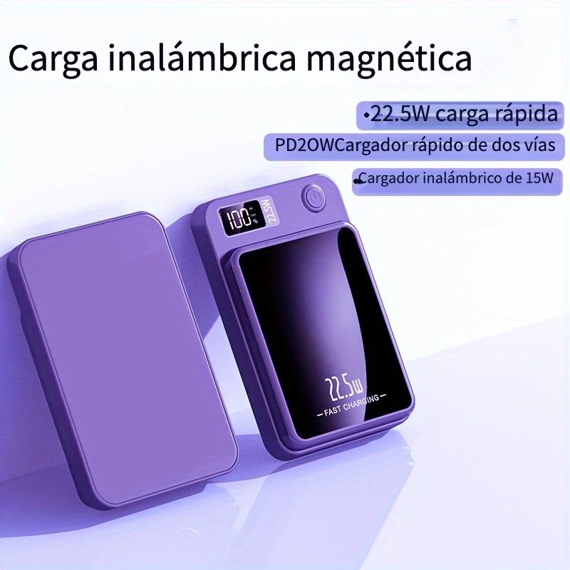 Cargador Portatil De Bateria 15W Inalambrico Magnetico Para iPhone  15/14/13/12