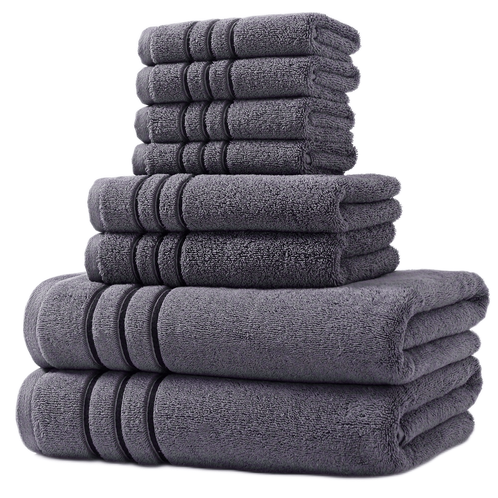 

8pcs/set Soft Towel Set, Soft & Fluffy Bathroom Towels, 2 Bath Towels 28" X 55", 2 Hand Towels 13" X 29" & 4 Face Towels 13" X 13