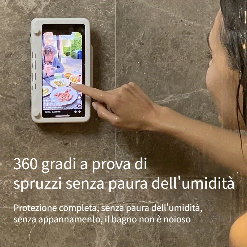 Porta Telefono Impermeabile Da Doccia, Custodia Da Doccia A Rotazione A  360°, Coperchio Ad Alta Sensibilità Antiappannamento Per Montaggio Su  Specchio Parete, Vasca Da Bagno E Cucina, Compatibile Con Telefoni  Cellulari Da