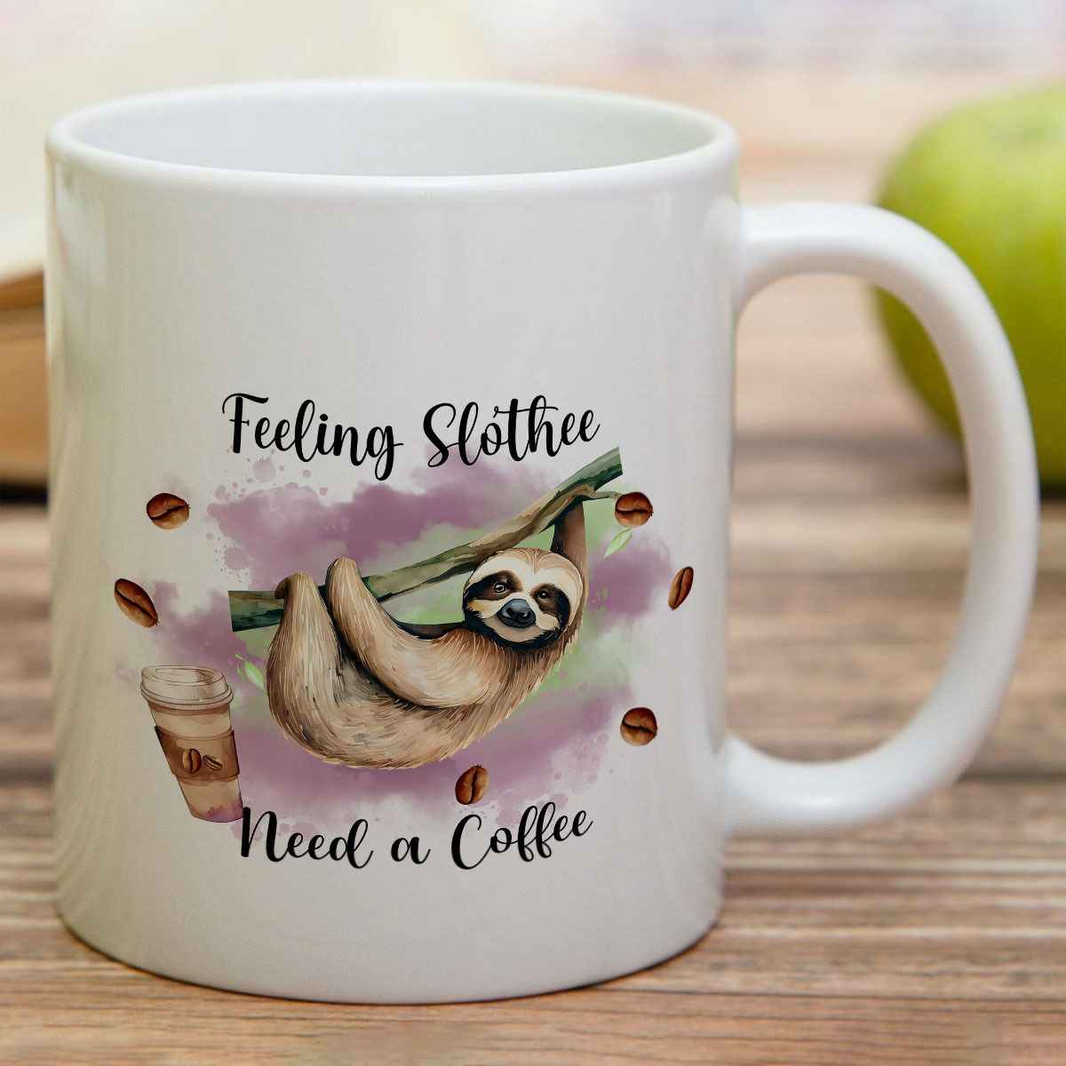 

1pc, Funny Coffee Mug, 11oz Ceramic Coffee Cups, Water Cups, Summer Winter Drinkware,the Best Choice For Home And Office,sloth Lovers’ Gift