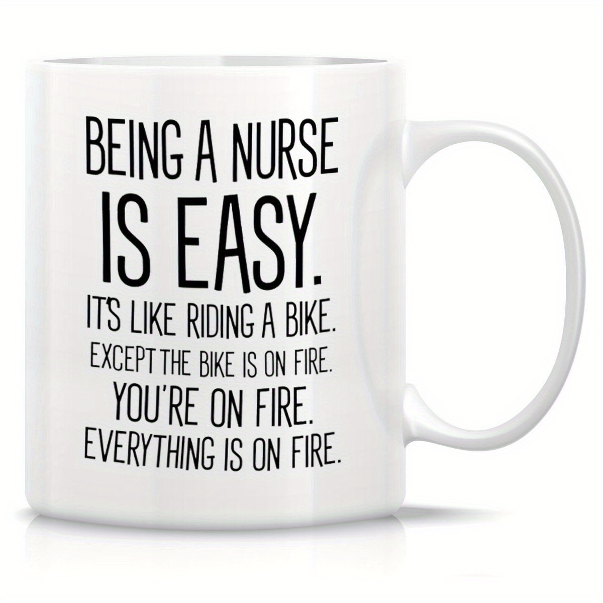 

1pc, Funny Mug - Being A Nurse Is Easy 11 Oz Ceramic Coffee Mugs - Funny, Sarcasm, Motivational, Rn, Nursing Student, Inspirational Birthday Gifts For Friends, Coworkers, Sister, Brother, Dad, Mom