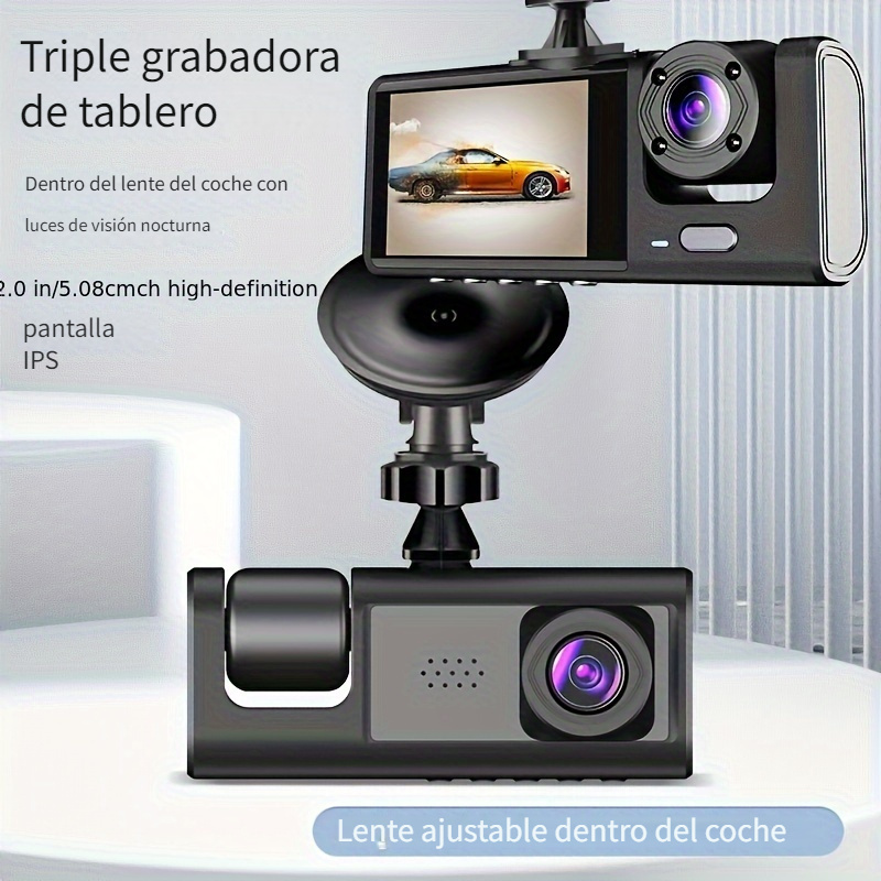 1080p Car Dash Cam 2 Cámara Grabación Ciclo Grabadora Video - Temu Chile