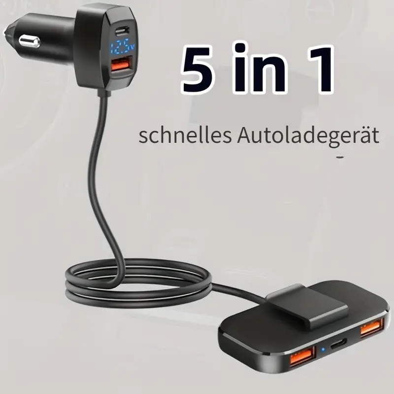 5 in 1 auto schnellladeadapter Rücksitz ladegerät - Temu Germany