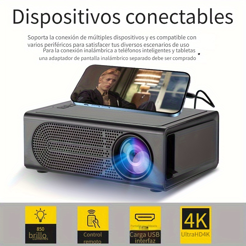 Mini proyector Full Hd Soporte 1080p Proyector Led para Iphone Teléfono  Android Ipad Tv Stick Home Theater Video Projecteur