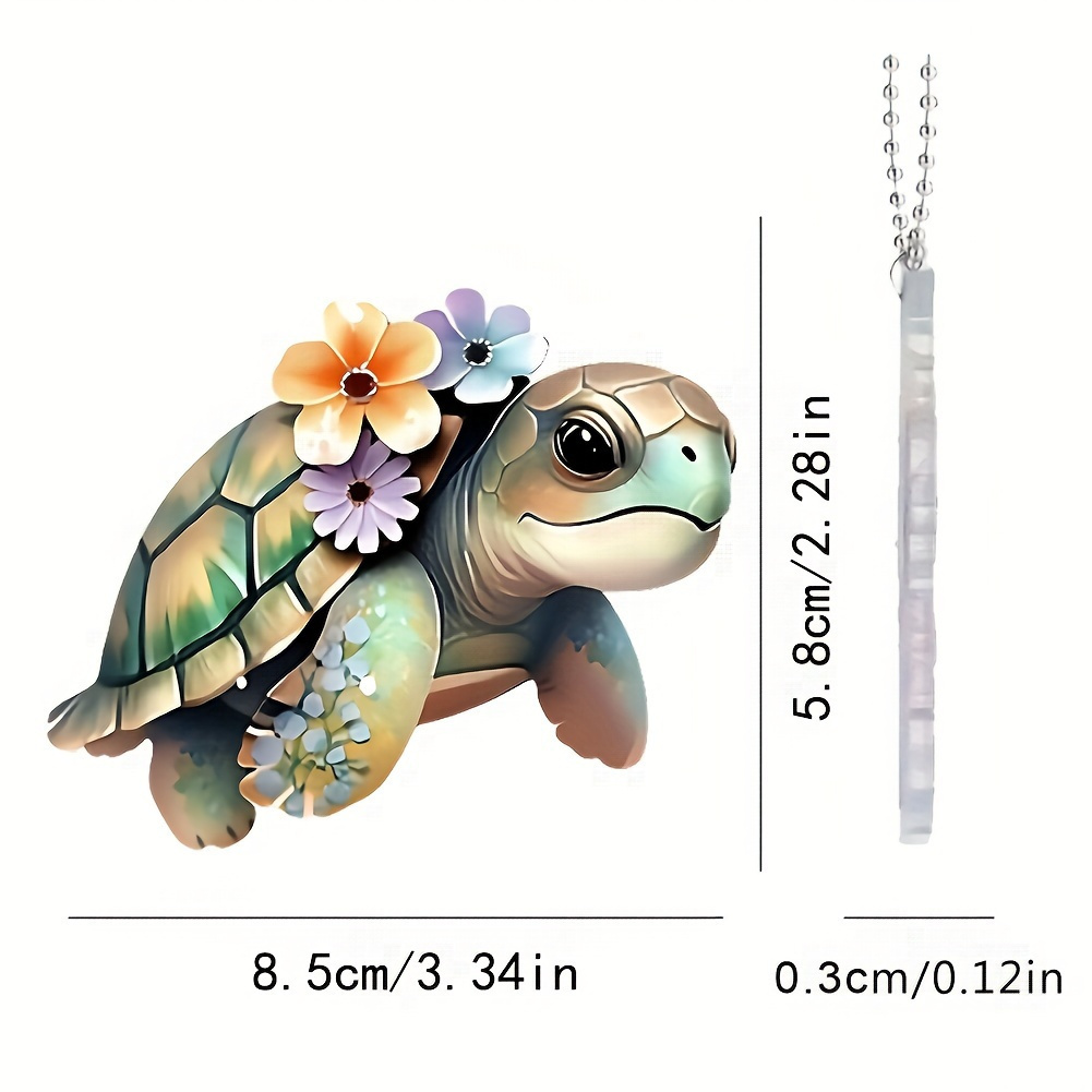 

1pc Cute Little Sea Turtle, 2d Acrylic Decorative Pendant, Car Accessories, Interior Rearview Mirror Decorative Pendant, Bag & Key Chain Accessories