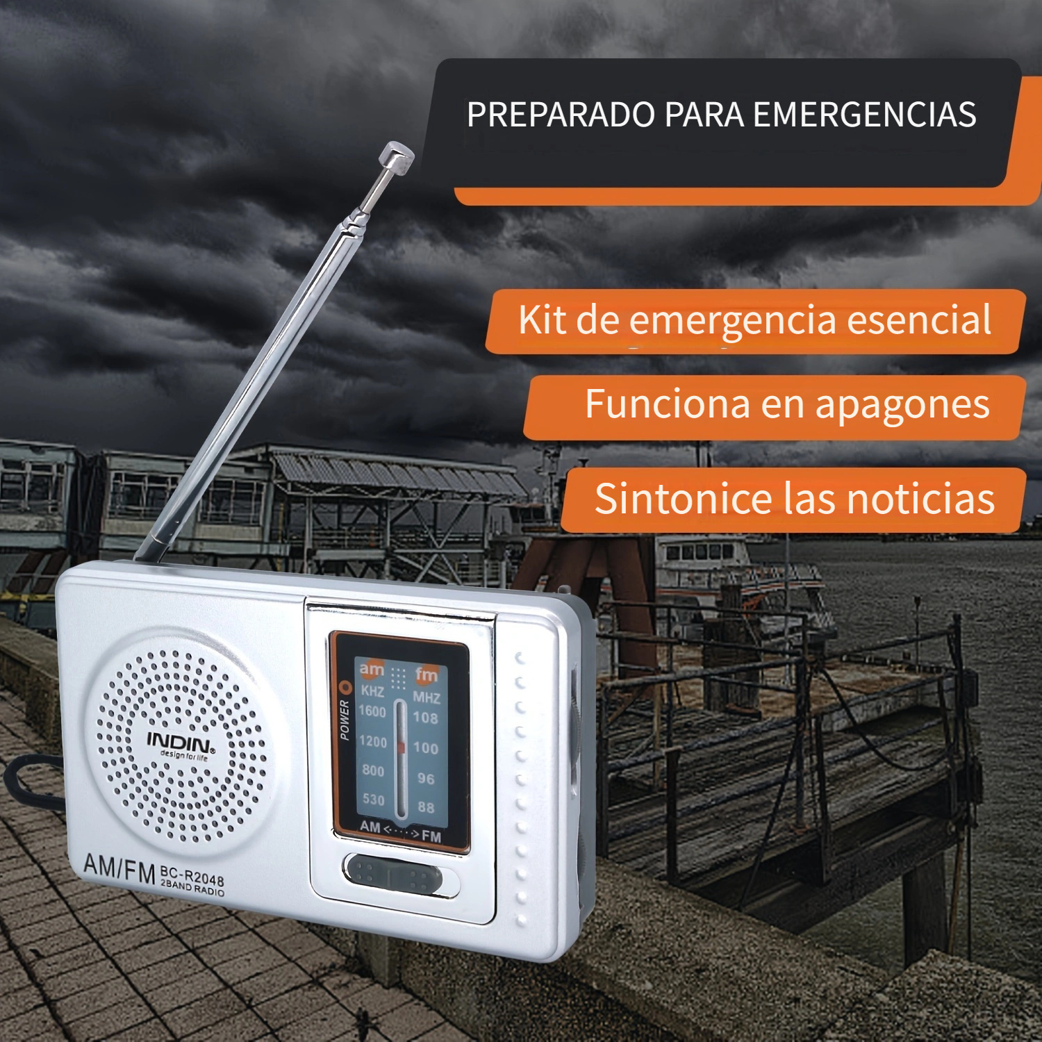 Radio AM FM portátil, pequeño transistor AM FM Radio de 5 W altavoz de  bolsillo con pilas para viajes de emergencia en el hogar
