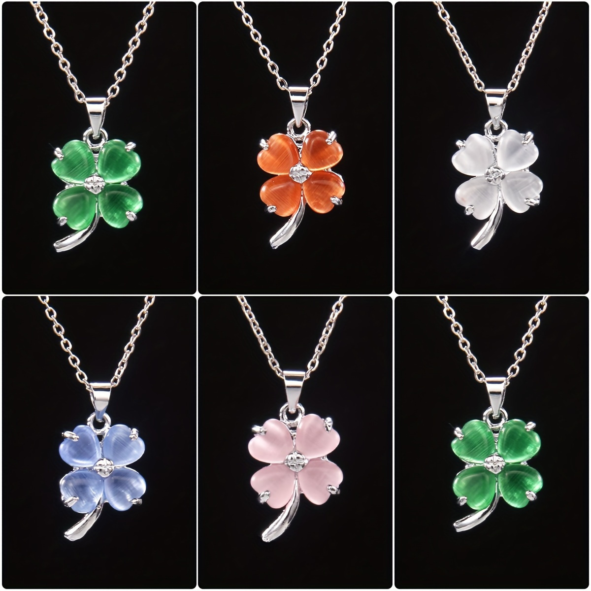 

1pc Multicolor 4-leaf Clover Pendant Necklace, Best St. Patrick's Holiday Souvenir Gifts