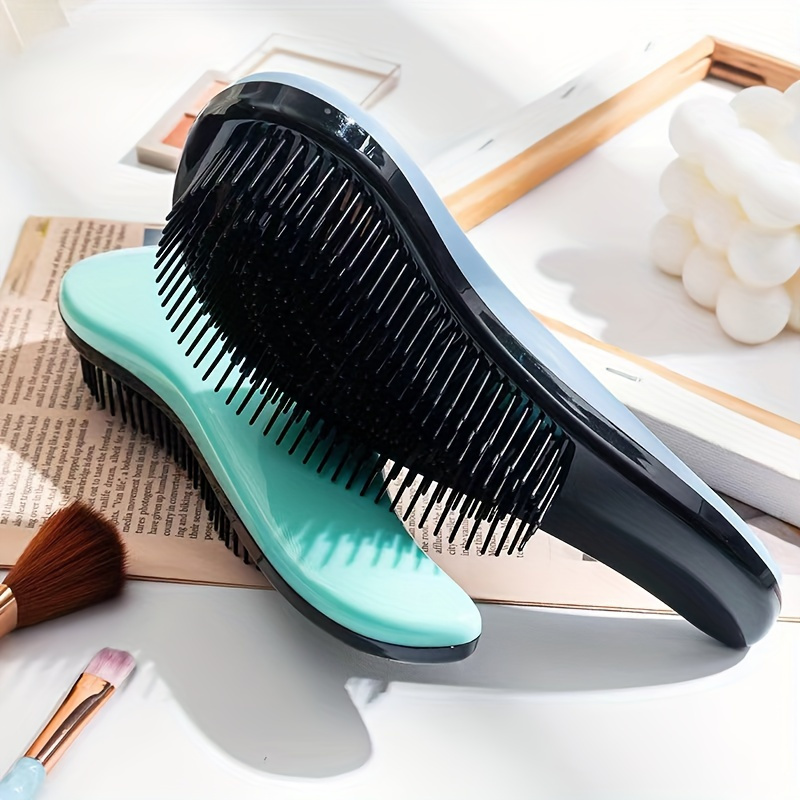 

1pc Brosse à Cheveux Ergonomique Anti-Statique avec Manche Magique - Démêle & Masse pour des Cheveux Lisses et - pour Tous Types de Cheveux, Outil de Coiffure de Qualité Salon