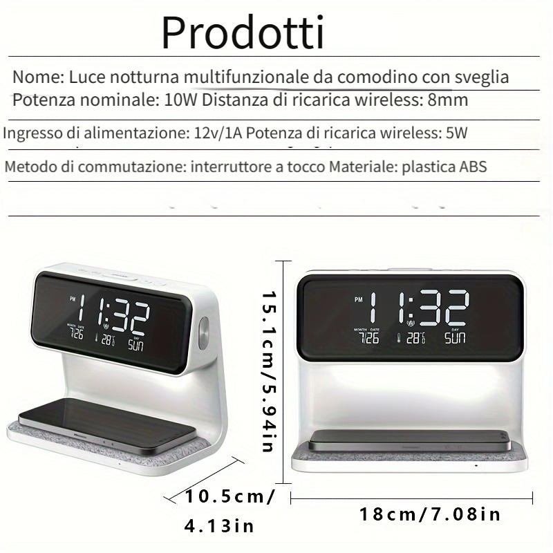 Sveglia Elettronica LED Multifunzionale Da 1 Pezzo Orologio - Temu Italy