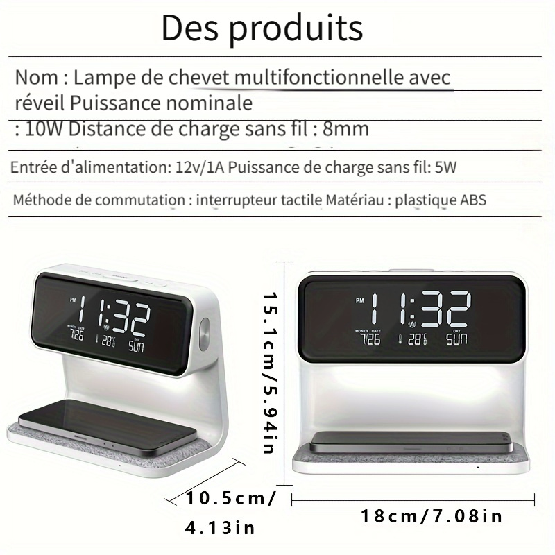 Réveil électronique LED Horloge de Table Multifonctions - Prix en Algérie