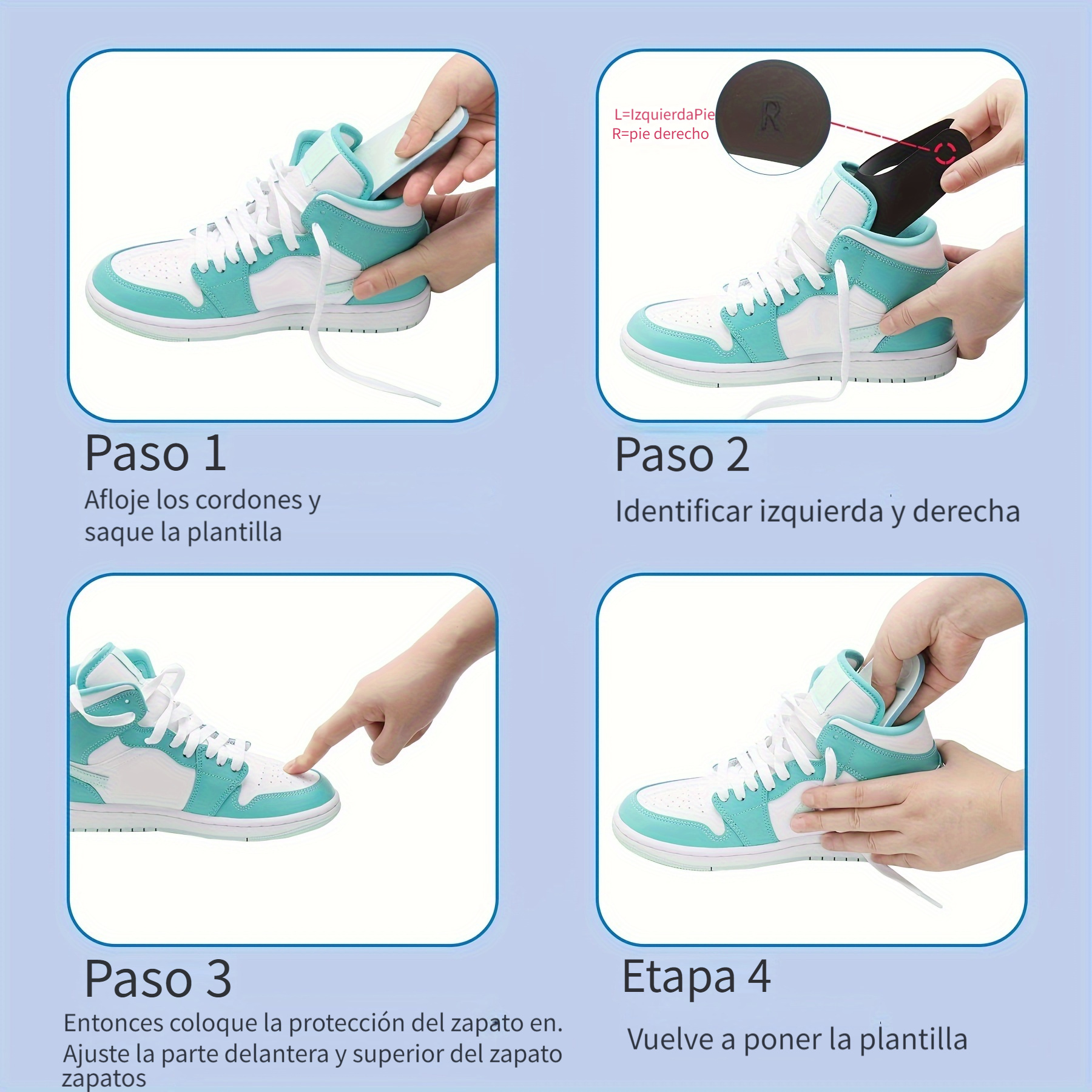 1 Par Protectores Antiarrugas Zapatos Ideal Zapatillas - Temu Spain