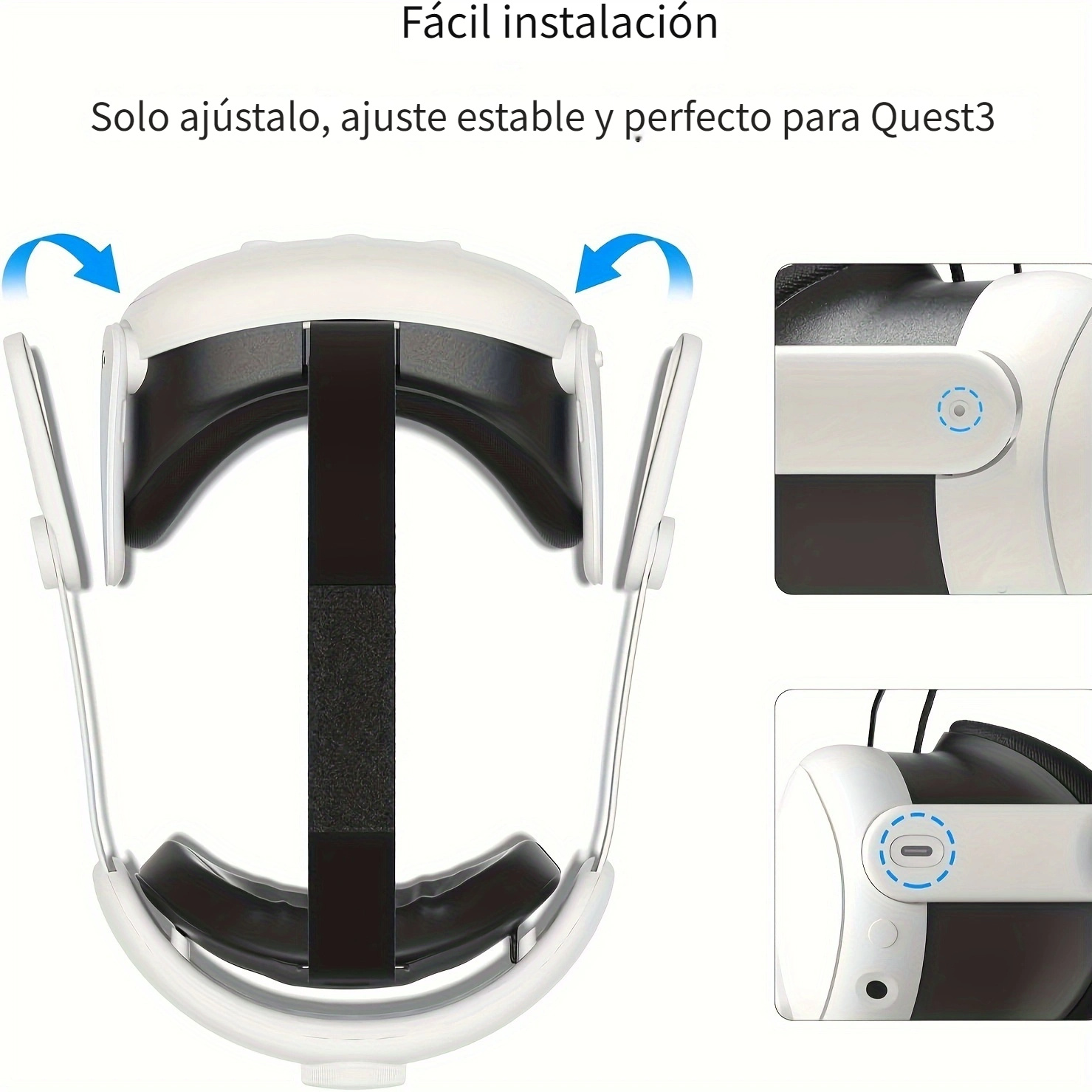 DOU Correas Ajustables Para La Cabeza De Reemplazo Para Meta Quest 3 VR  Accesorios Reducir La Presión De Correa