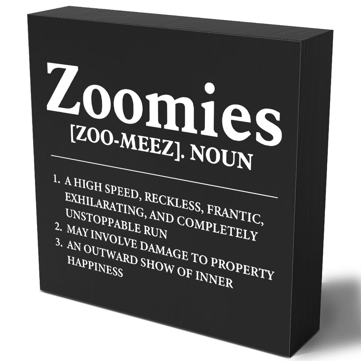 

1pc, Zoomies Definition Wooden Box Sign - Perfect Dog Lover Gift For Desk, Table, Or Shelf Decor - Adds Charm And Personality To Any Room