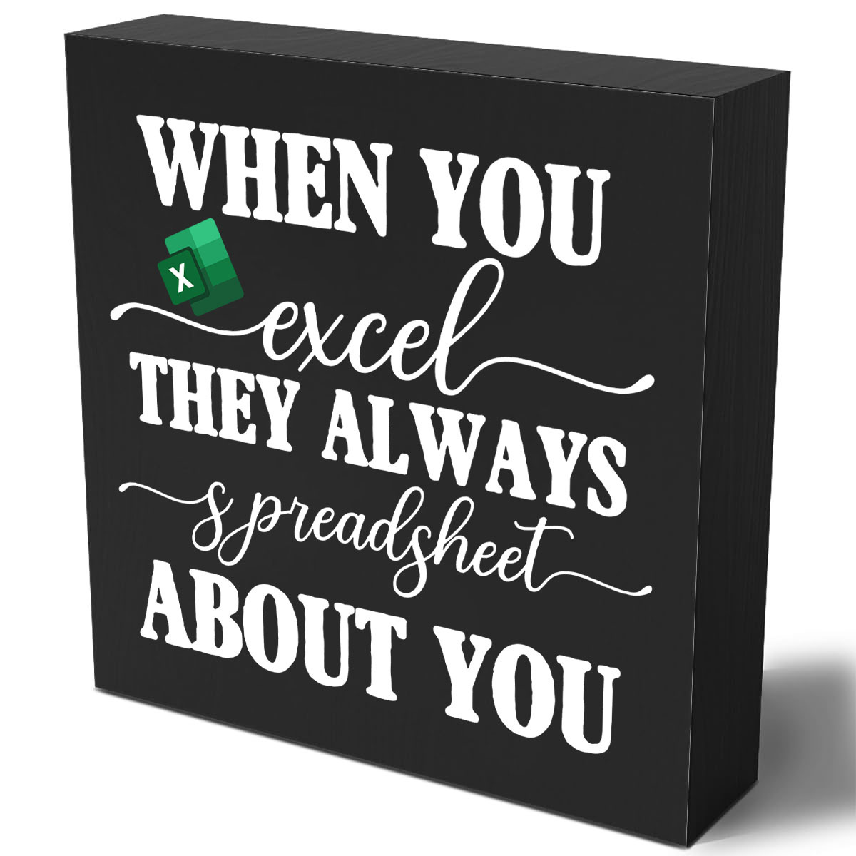 

1pc, Excel In Style With Our Accountant Quote Wooden Box Sign - Perfect Desk Decor For Office Or Home