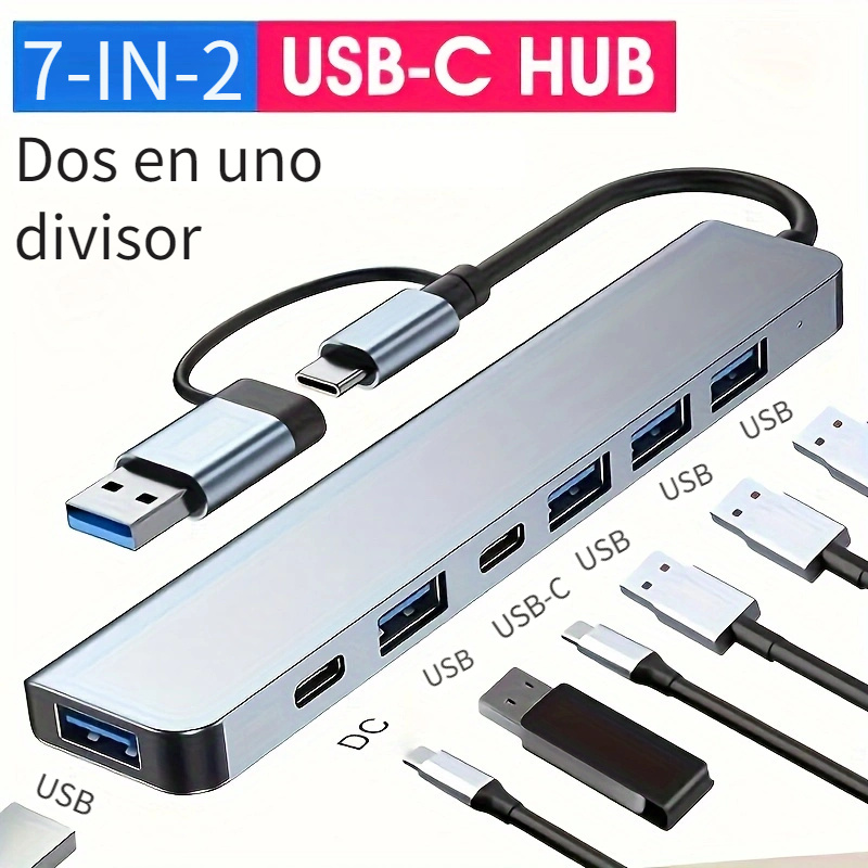 Lector Tarjetas Usb 3.0 Adaptador Hub 5gbps 4 Puertos Tf Sd