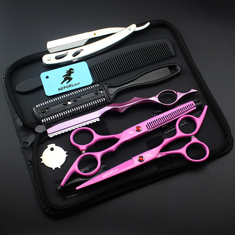 

Professional Barber Scissors Set, 6 Inch Hair Cutting Scissors And Thinning Scissors, Hair Styling Tools, Suitable For Home Salon Barber Use