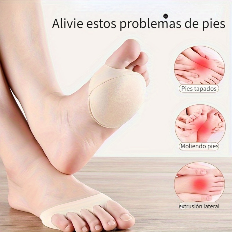 Calcetines medios de cinco dedos, 1 par de calcetines antideslizantes  invisibles de cinco dedos para el antepié, calcetines de cinco dedos de los