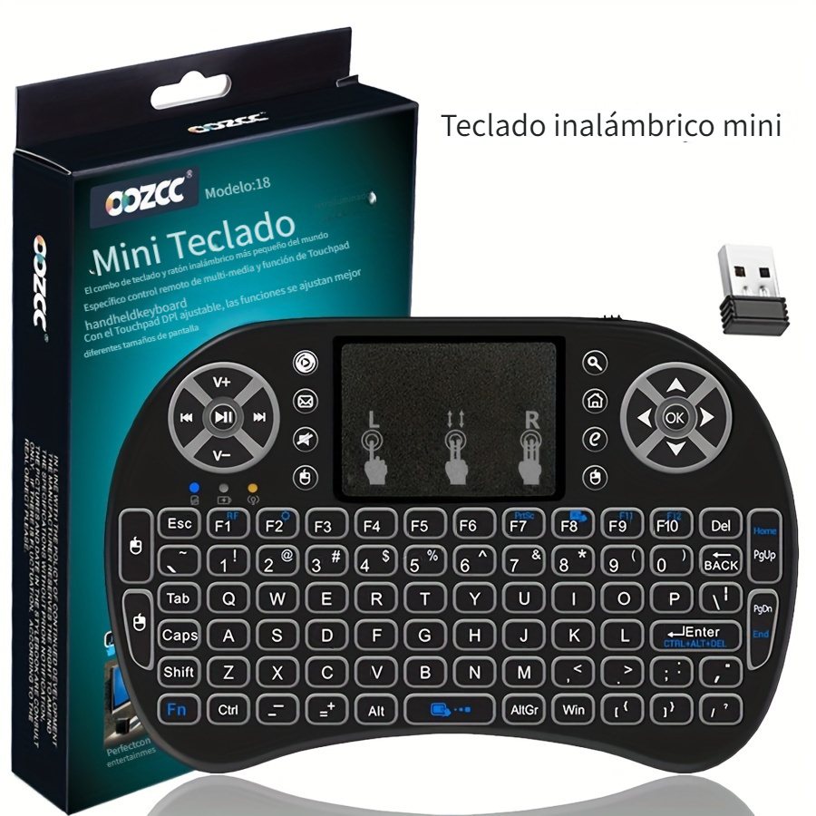 Mini teclado inalámbrico retroiluminado recargable touch mouse