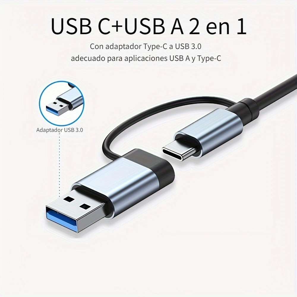 4 puertos USB 2.0, adaptador multipuerto USB Micro distribuidor de