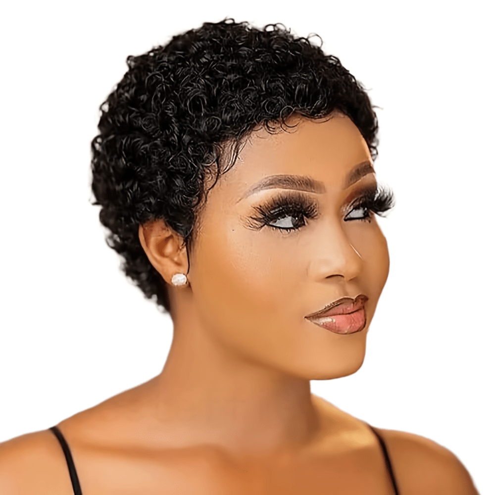 Short Curly Human Hair Wigs For Women Deep Curly Wigs Pixie - Temu