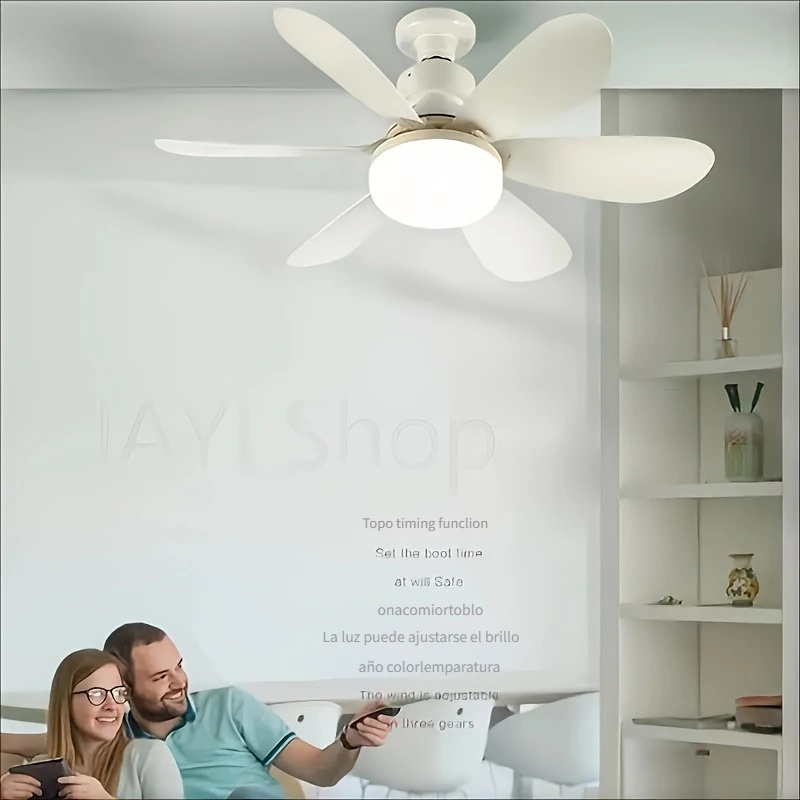 Ventilador de techo con luz - Retractil y lampara LED Hogar Ventiladores