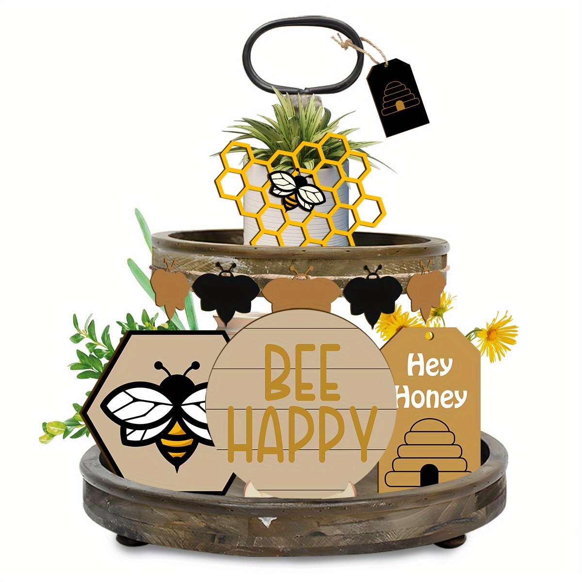 Decoración de abejas, decoración de bandeja escalonada de abejas,  decoración del hogar de abejas, colmenas de decoración de verano y  primavera -  México