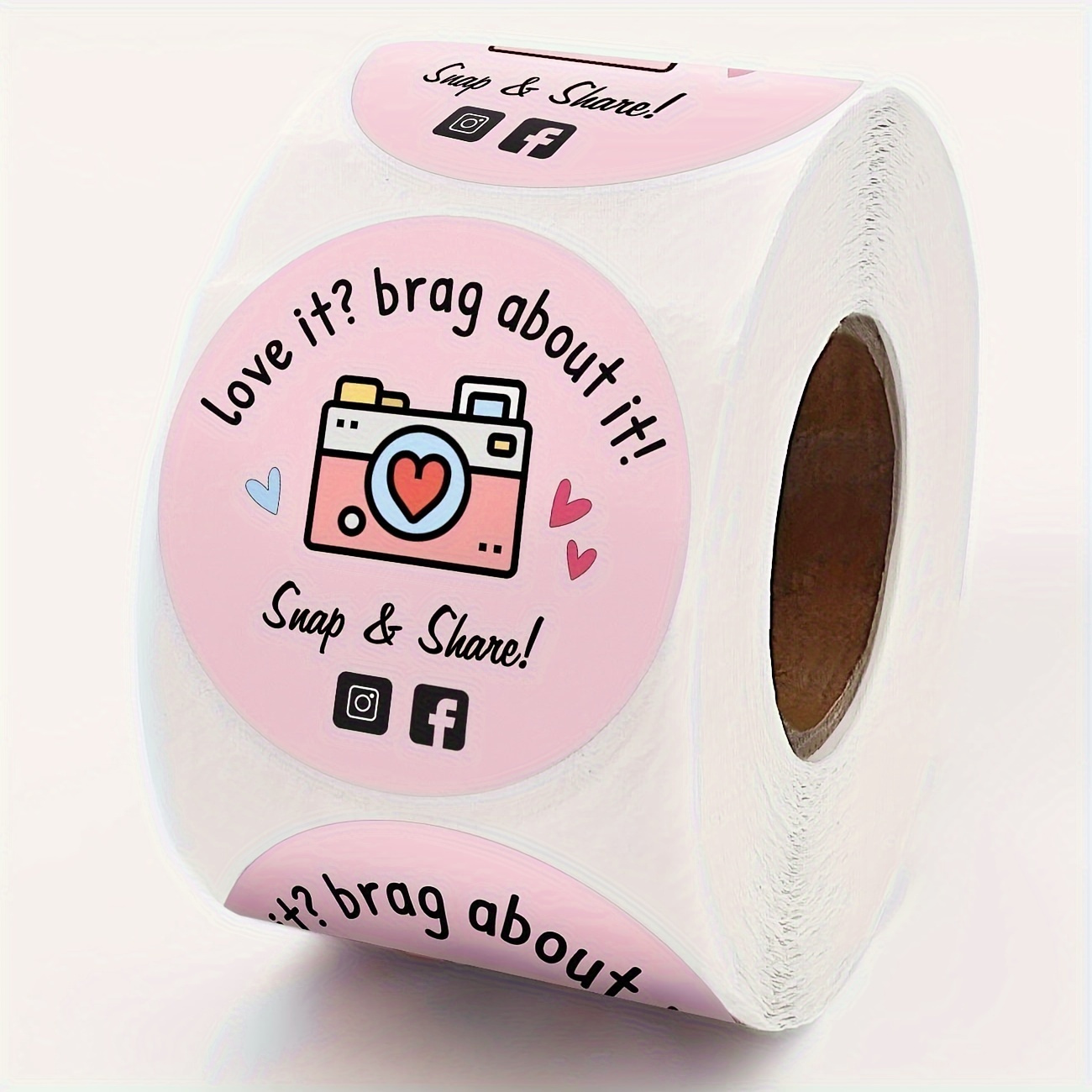

Cute Pink Retro Camera Design Stickers, Snapshot And Sharing Thank-you Stickers, Online Retailer Mail Envelope Packaging Stickers Labels Shipping Stickers For Small Businesses, 500.