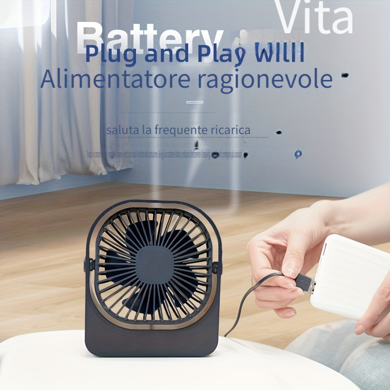 Mini Ventilatore USB da Tavolo - Colore Nero