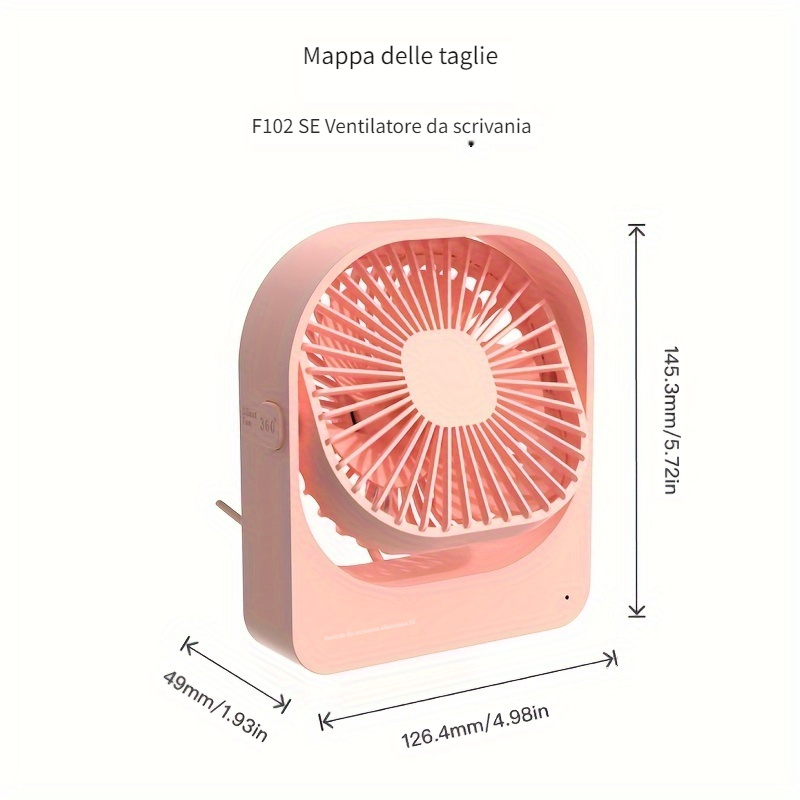 Ventilatore Tavolo Usb 5 Pollici Silenzioso Circolazione - Temu Italy