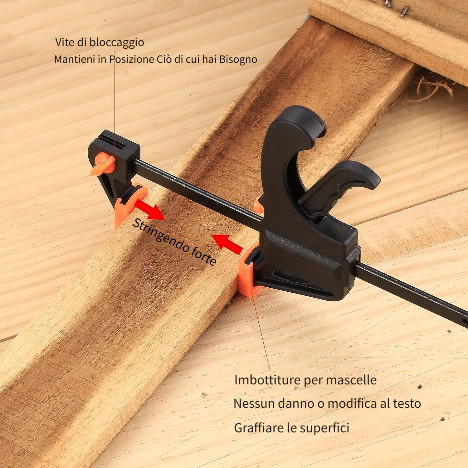 Morsetti per tubi idraulici fissaggio a morsetto regolabile Morsetto per  incollaggio del legno da 3/4 pollici per utensili per la lavorazione del  legno