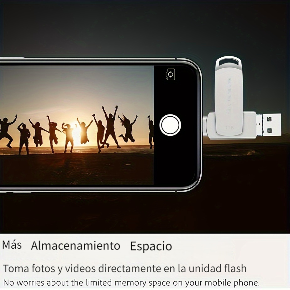 Unidad flash para iPhone 256GB, 4 en 1 USB tipo C, memoria USB tipo C,  memoria externa de almacenamiento para iPhone, iPad, computadora Android