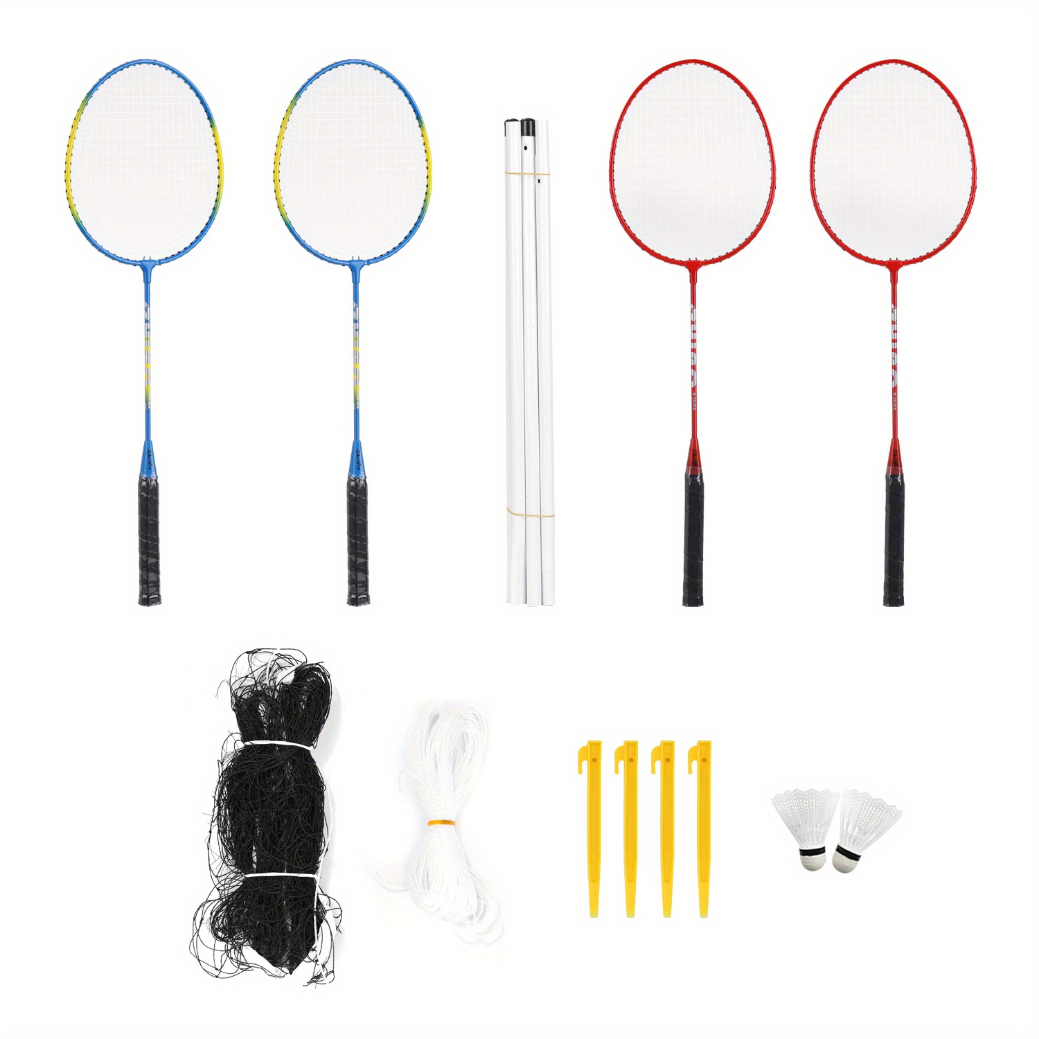 

1set, Sports Badminton Rackets Set With Badminton Balls And Net Rack, Indoor Outdoor Badminton Training Equipment Set