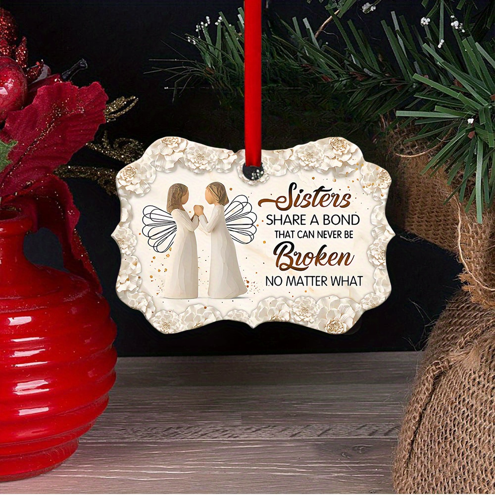 

Sisters Hand-in-hand Acrylic Ornament - Christmas, Halloween & Easter Decor | Ideal Gift For Family & Friends