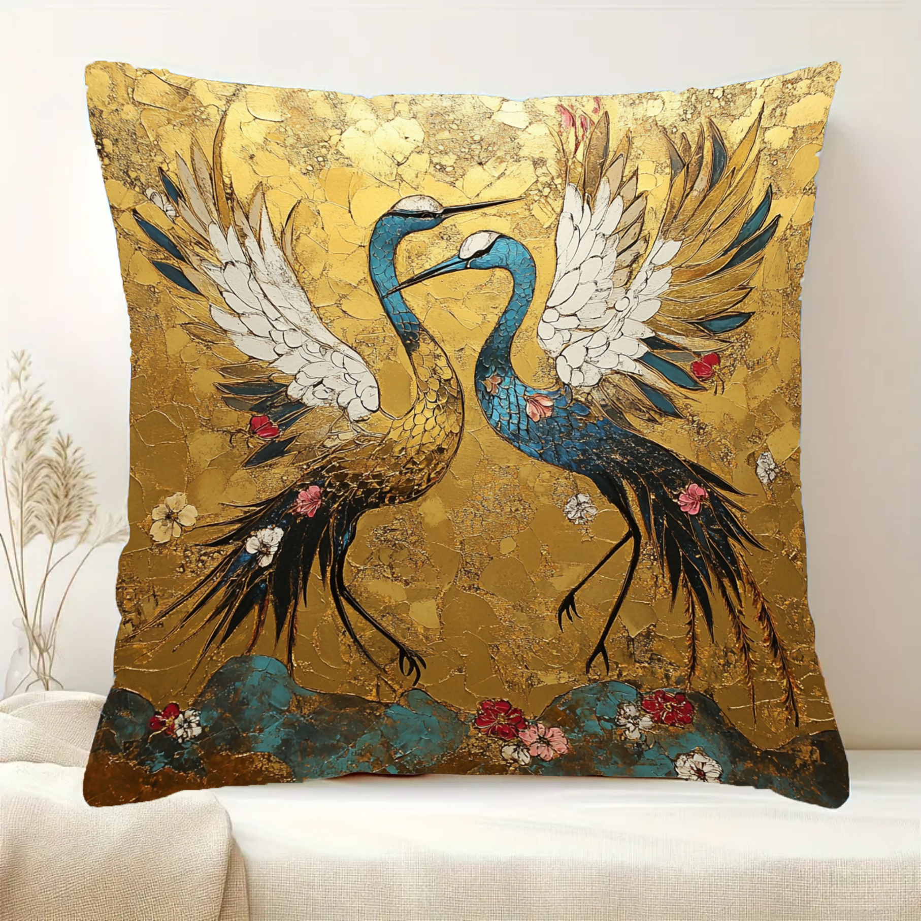 

18x18" - Japanese Art , Zip , Washable For Sofa & Decor